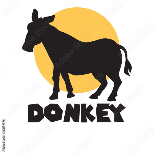donkey logo isolated on white background. vector illustration