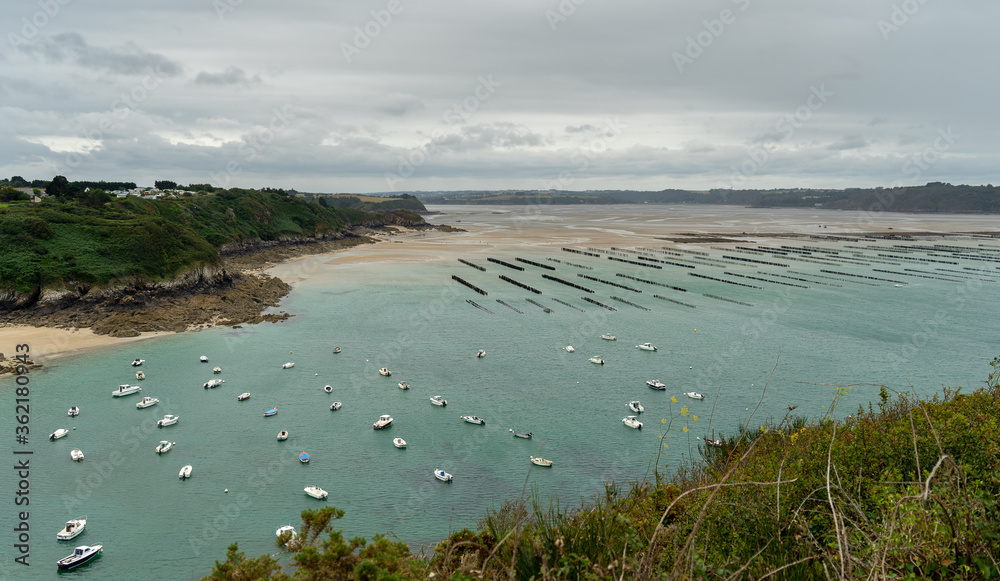 French britanny coast during tide and flow