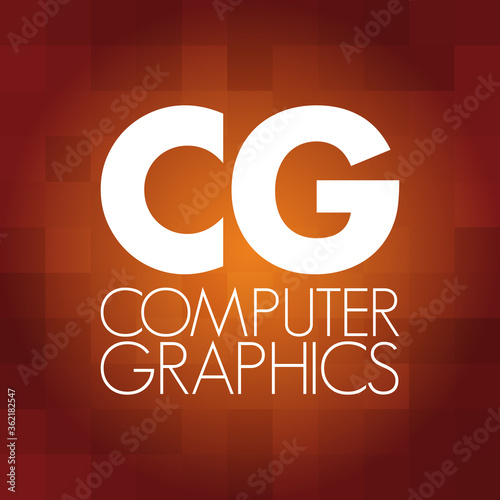 CG - Computer Graphics acronym, technology concept background