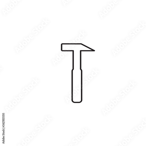 Hammer line icon vector