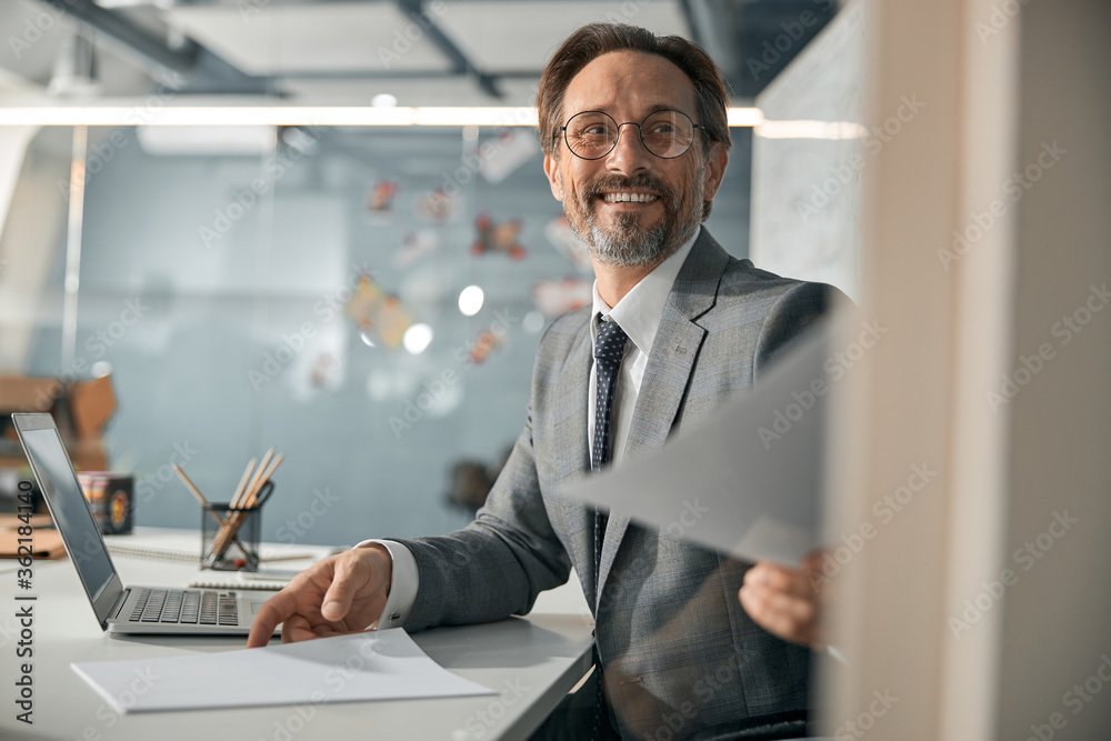 Businessman are exchanging document or contract in the office Businessman are exchanging document or contract in the office