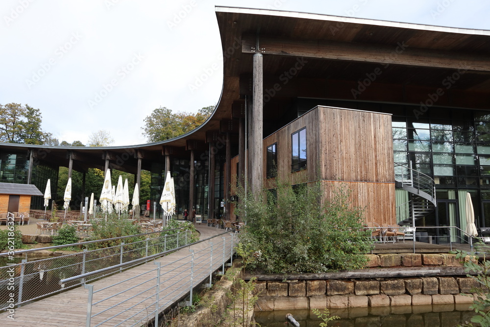 Mettlach, Saarland/ Germany - October 16 2019: Information center located at the touristic place Mettlach, Saarland/ Germany - October 16 2019: Information center located at the touristic place