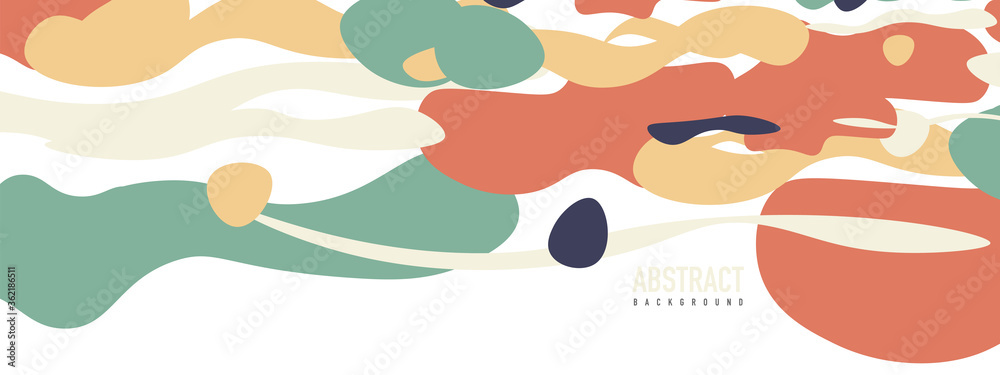 Fototapeta premium Trendy liquid style shapes abstract design, dynamic vector background for placards, brochures, posters, web landing pages, covers or banners