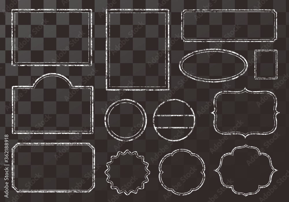 かすれているフレームとチェック柄背景のセット Stock Vector Adobe Stock