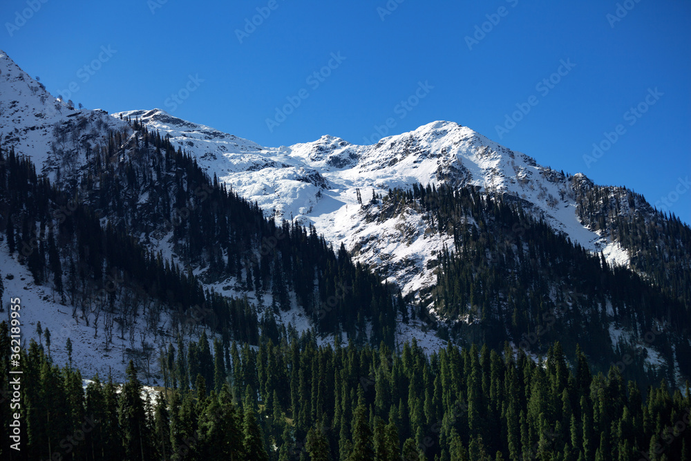 Snow covered peaks in pahalgam