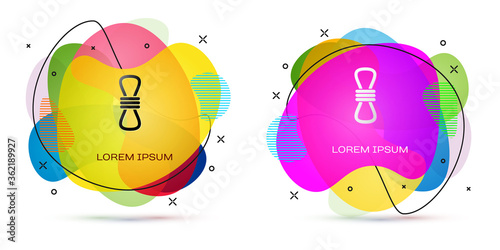 Color Climber rope icon isolated on white background. Extreme sport. Sport equipment. Abstract banner with liquid shapes. Vector Illustration