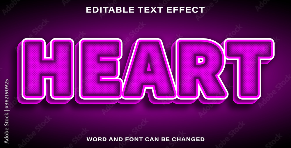 Text effect heart Text effect heart