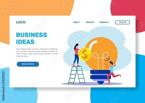 Vector illustration of a business concept, entrepreneurs with bright ideas in running a business.