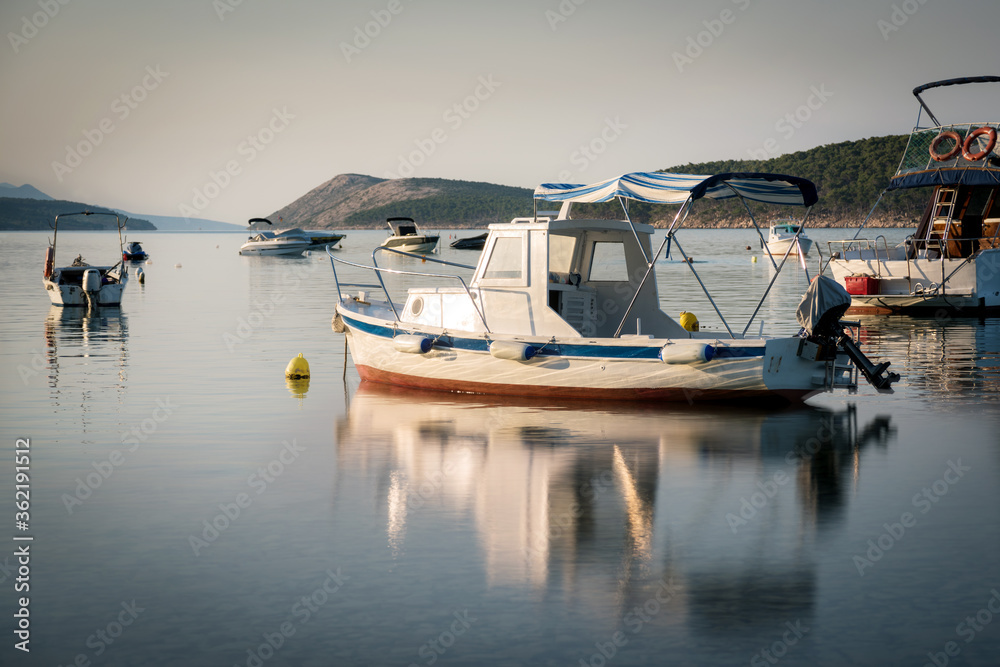 Fototapeta premium Boats in the port of rab in croatia