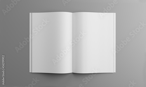Blank magazine mockup from top view perspective