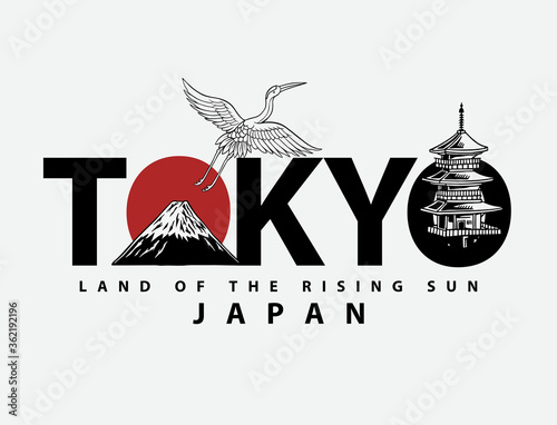 Tokyo typography graphic design, for t-shirt prints, posters and other uses.