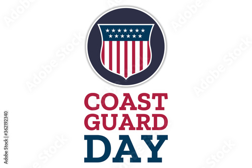Coast Guard Day. August 4. Holiday concept. Template for background, banner, card, poster with text inscription. Vector EPS10 illustration.
