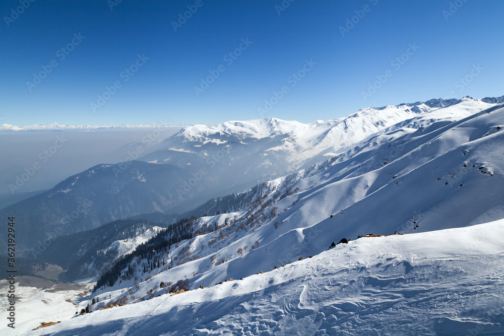 Snow Covered Himalayan Mountains in Gulmarg