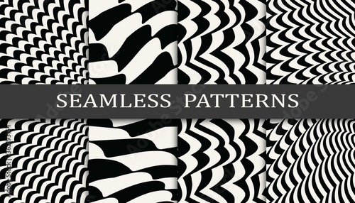 Seamless geometric pattern print set. Abstract background vector illustration. Pattern design.