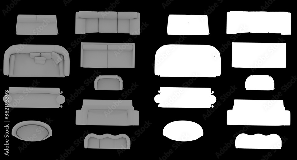 Obraz premium MUebles para ambientar planos 3