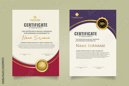 Set modern certificate template.