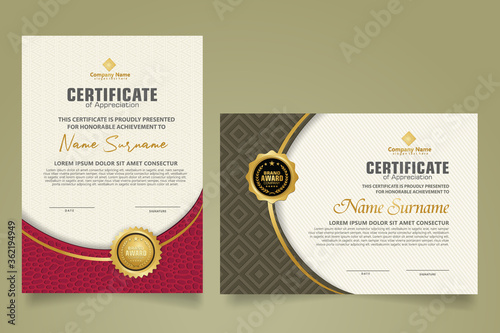 Set modern certificate template.