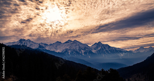 Photography A Panoramic View of Himalayan Landscape Near Pahalgam, Kashmir, India