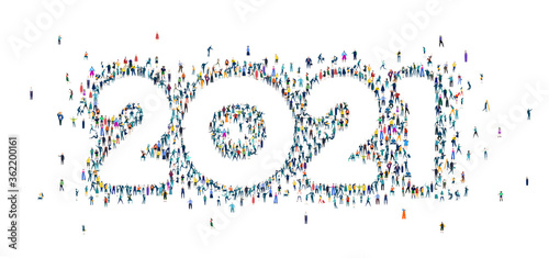 Happy 2021 new year. 2021 made of many little people different age and professional backgrounds