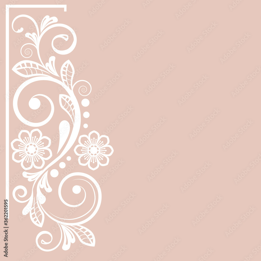 Vintage floral background with decorative flowers for design