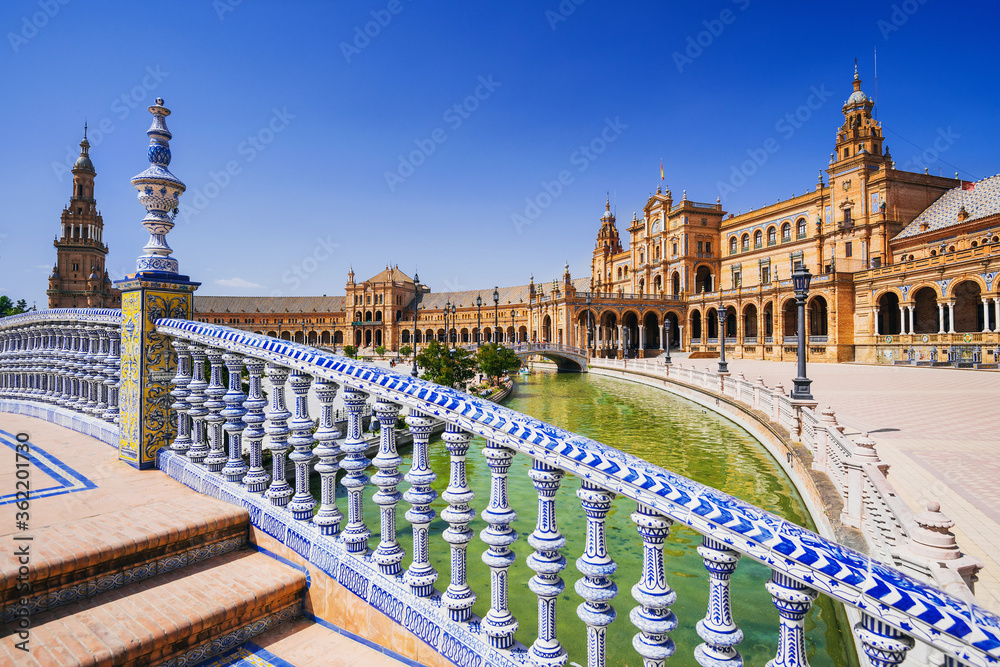 Plaza de Espana  in Seville, Andalusia, Spain