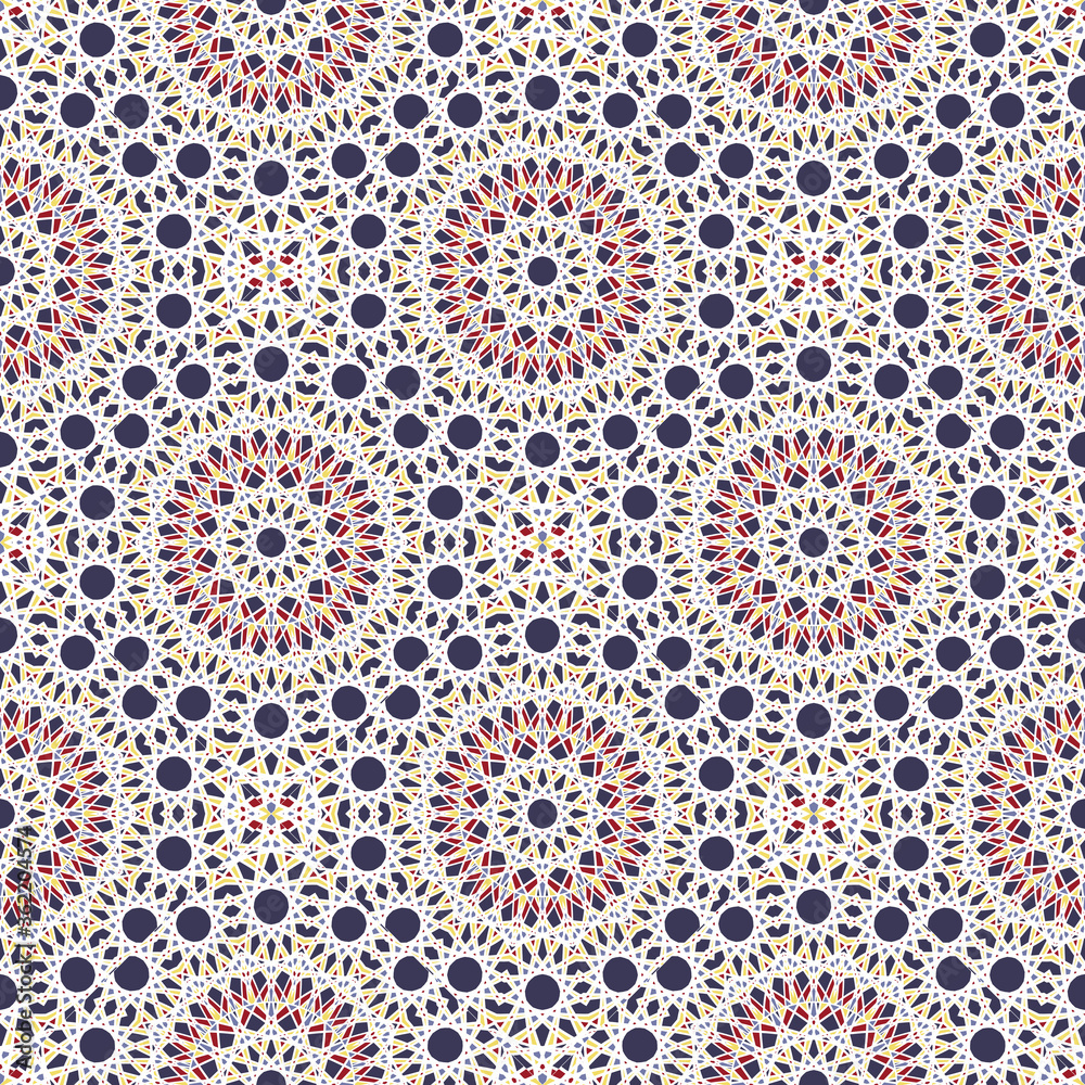 Seamless pattern with abstract geometrical elements.Vector Asian Geometric Pattern. Muslim, indian.