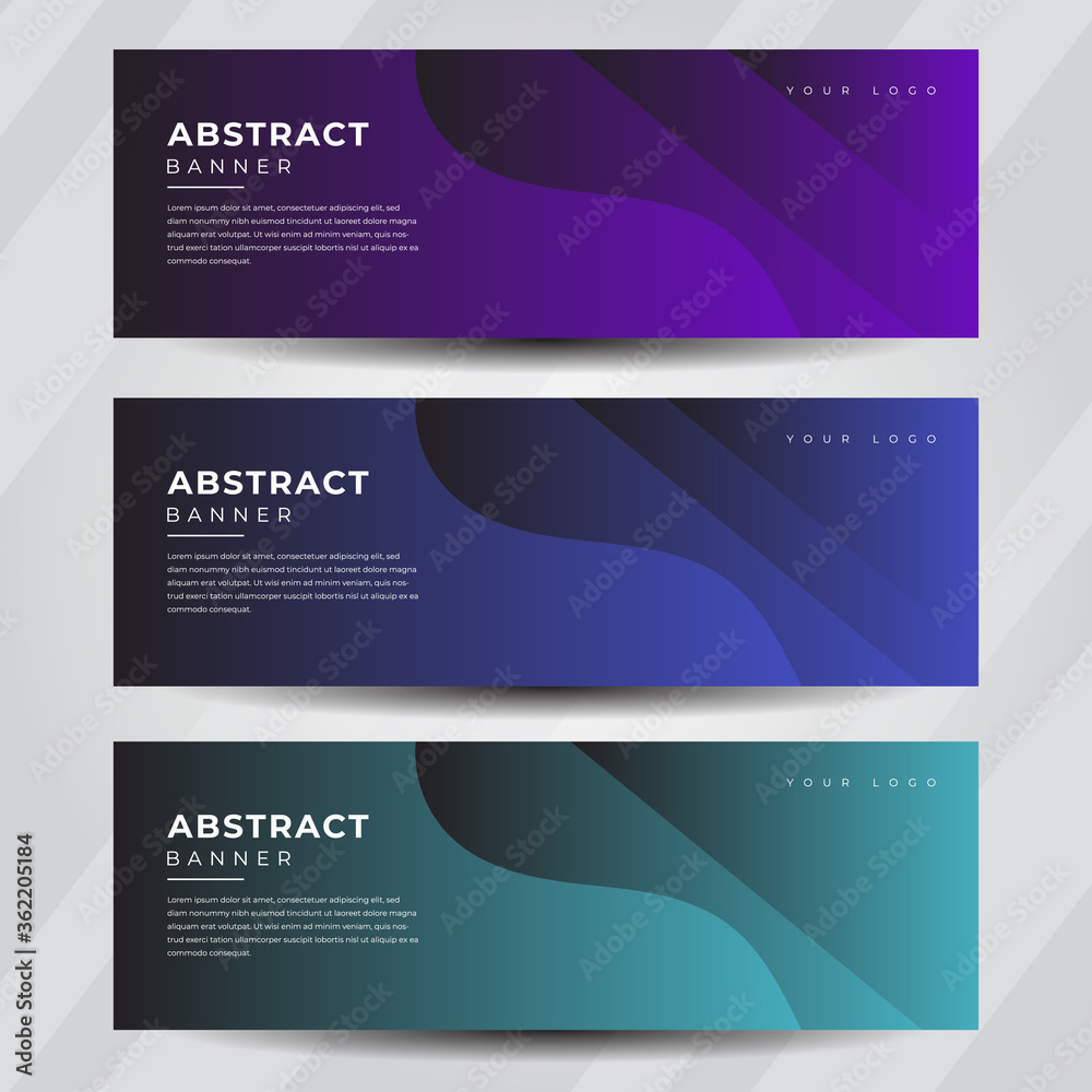 Set bundle abstract banner background modern gradient graphic. business banner collection design vector illustration.