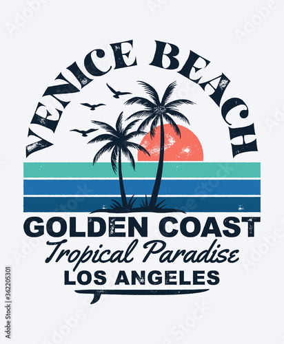 Venice beach theme vector illustrations. For t-shirt prints and other uses.