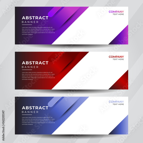 Set bundle abstract banner background modern geometric minimalist gradient. business banner collection design vector illustration. Business event flyer design. minimalist corporate banner.