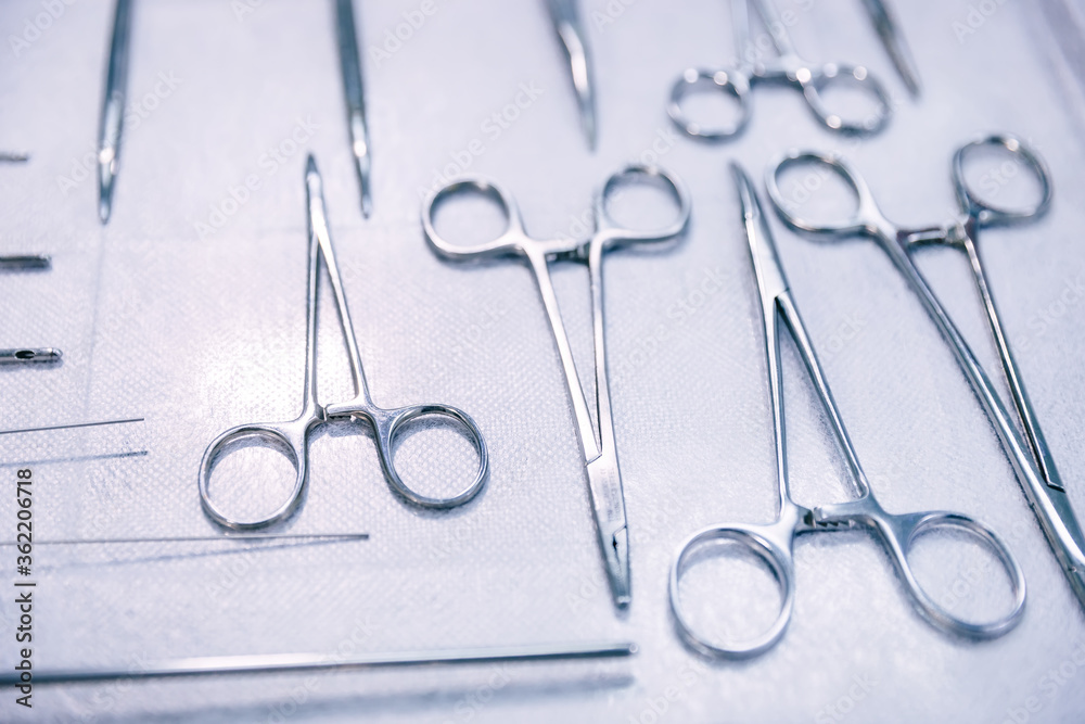 Fototapeta premium surgical instrument lying on table