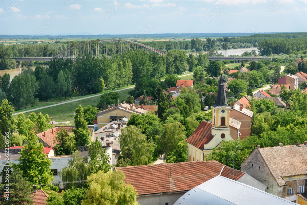 Titel, Serbia - June 25, 2020: Panorama of Titel City in Vojvodina, Serbia.