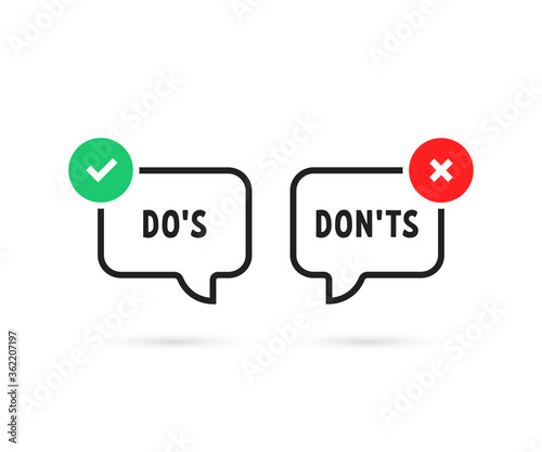 simple do's and don'ts bubble like true or false