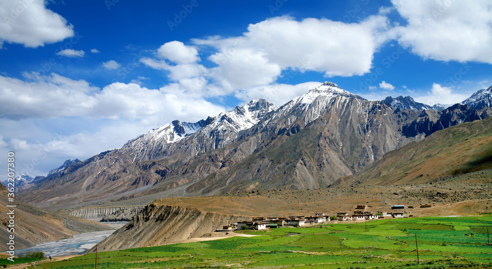 Himalayan landscape near Hull. Spiti Valley, Himachal Pradesh, India
