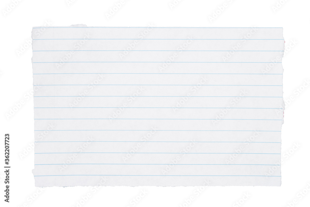 White notepad paper with lines torn White notepad paper with lines torn