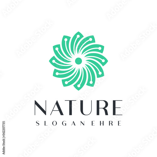 Flower logo design with line art style. logos can be used for spa  beauty salon  decoration  boutique. and business card