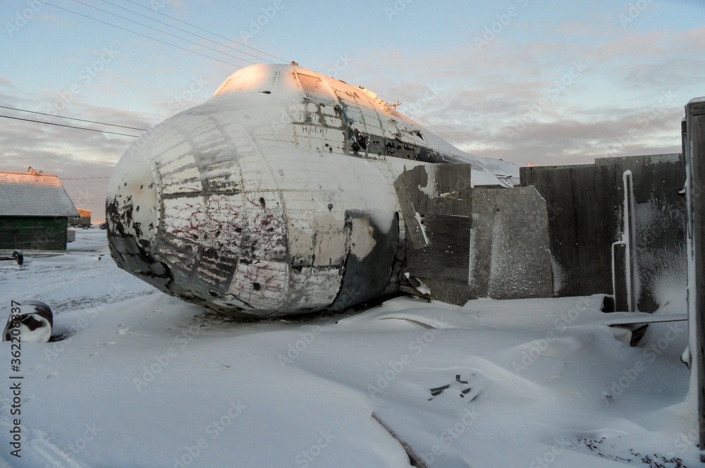 This commercial airliner crash landed near Point Hope, Alaska and is