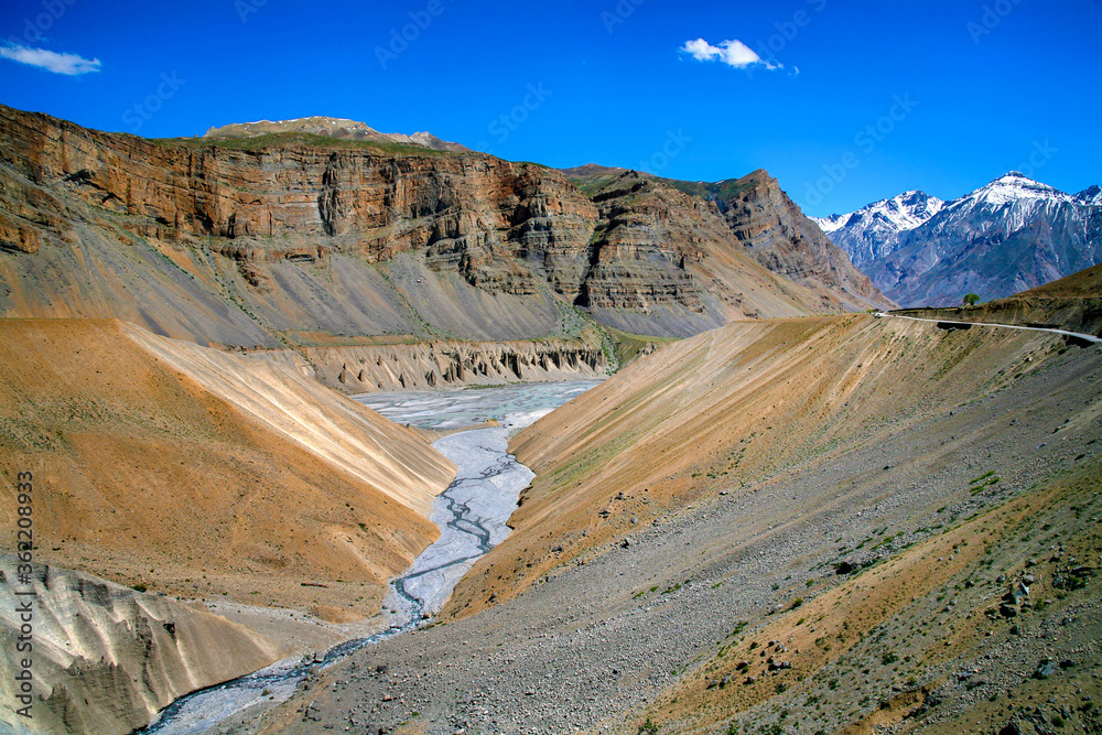 Beautiful himalayan landscape. Spiti Valley, Himachal Pradesh, India