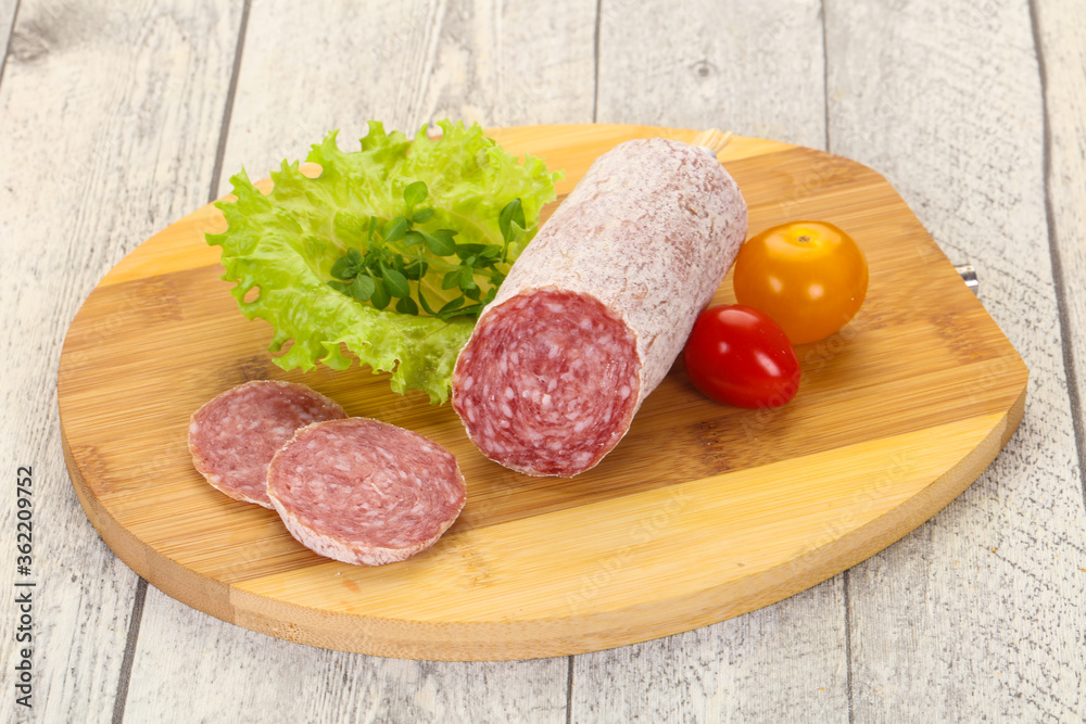 Italian dry Saliami pork sausage Italian dry Saliami pork sausage