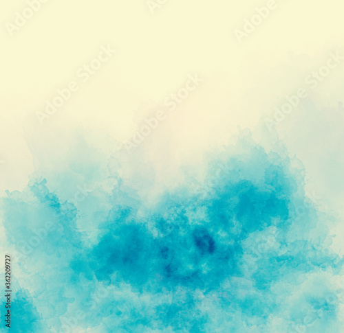 Blue gradient watercolor background Bright colorful brush paint splatters and splashes pattern Abstract painting backdrop