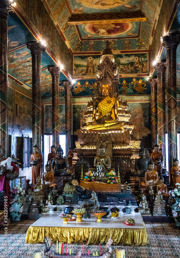 inside Wat Phnom, Phnom Penh, Cambodia
