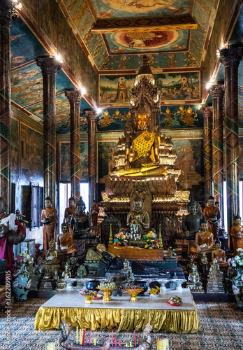 inside Wat Phnom, Phnom Penh, Cambodia