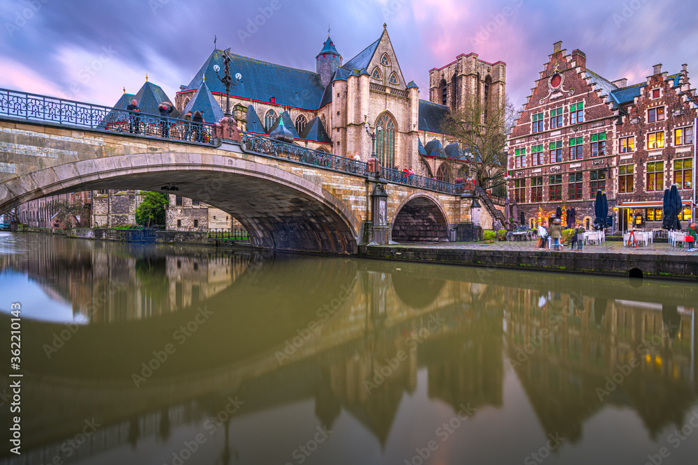 Ghent, Belgium at the Graslei Ghent, Belgium at the Graslei
