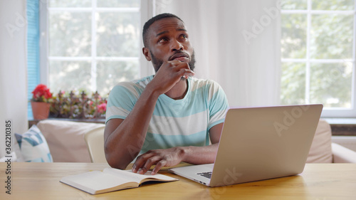 Freelancer man developing startup project at home office