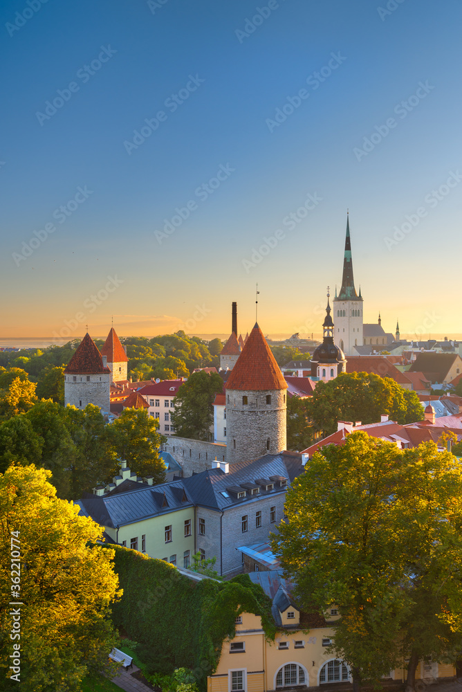 Tallinn, Estonia Old City Skyline