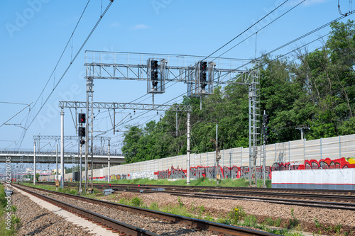 Odd Input Traffic Lights of Reutovo station of Moscow Railway, Reutov, Moscow region, Russian Federation, June 12, 2020