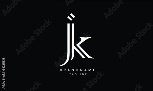 Alphabet letters Initials Monogram logo JK, KJ,  J and K photo