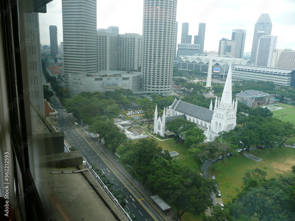 aerial view of singapore