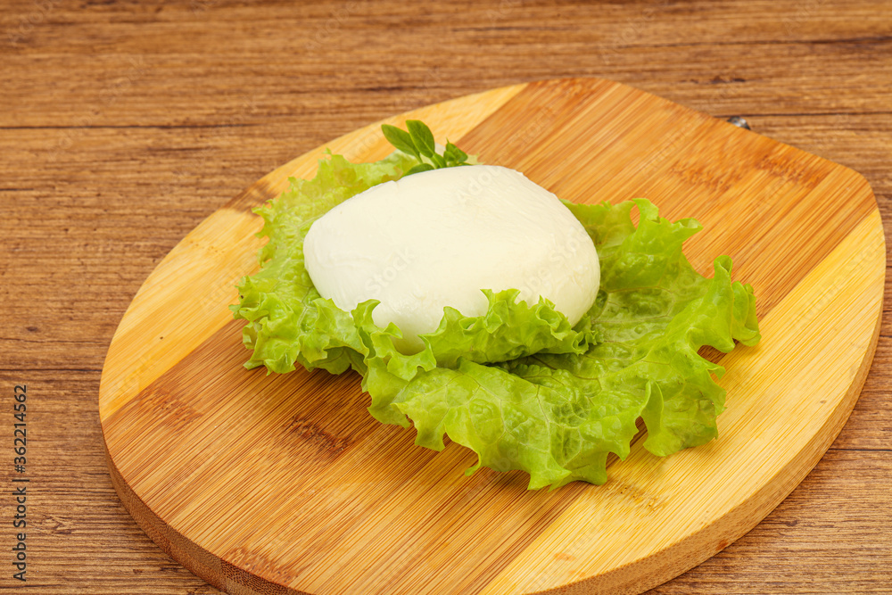 Italian Mozzarella cheese over board Italian Mozzarella cheese over board