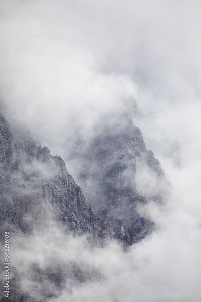 mountains in dramatic clouds