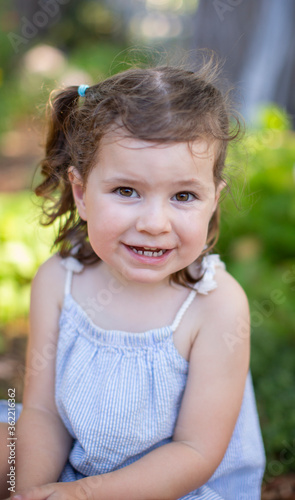 Little girl with pigtails